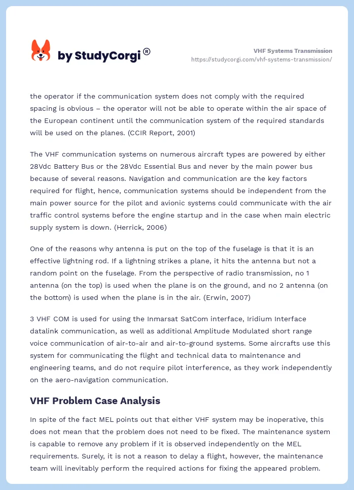 VHF Systems Transmission. Page 2