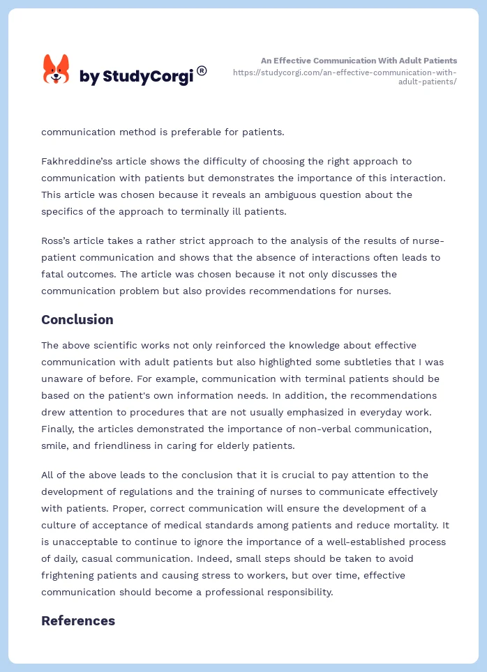 An Effective Communication With Adult Patients. Page 2