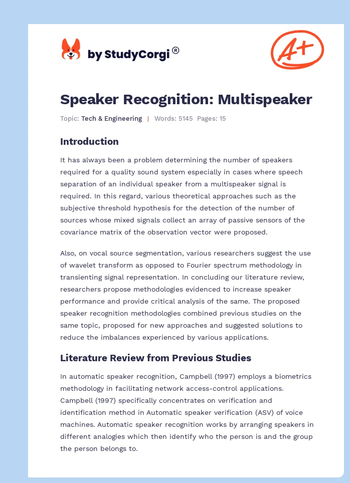 Speaker Recognition: Multispeaker. Page 1