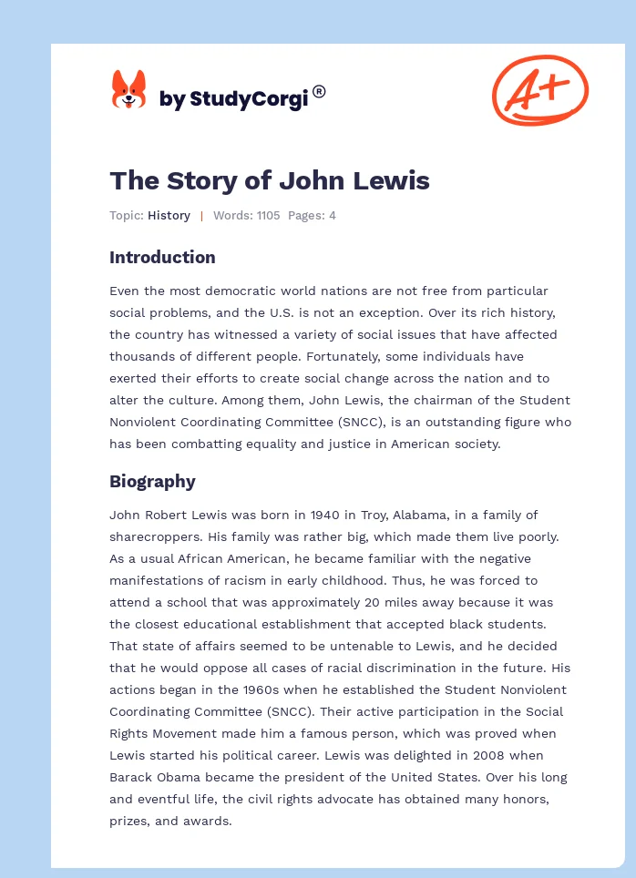 The Story of John Lewis. Page 1