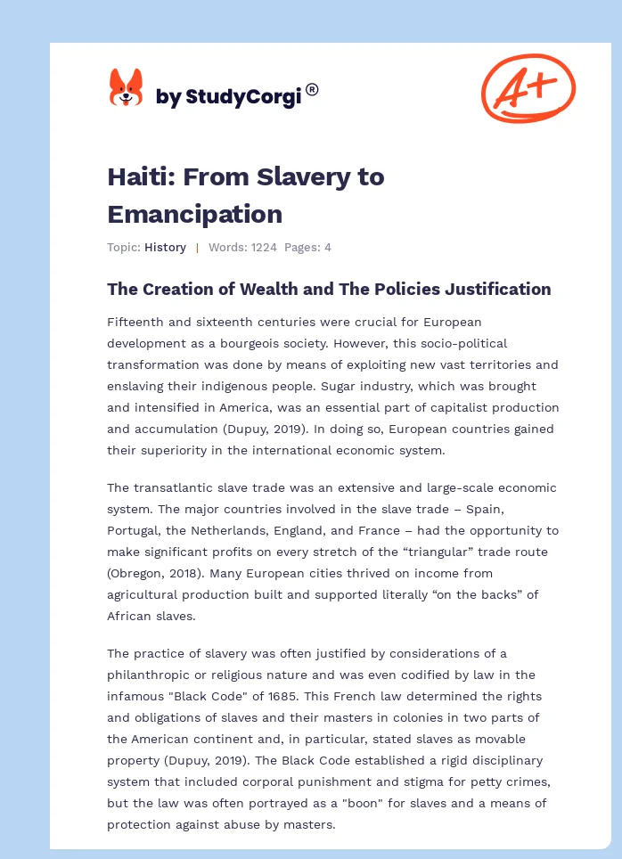 Haiti: From Slavery to Emancipation. Page 1