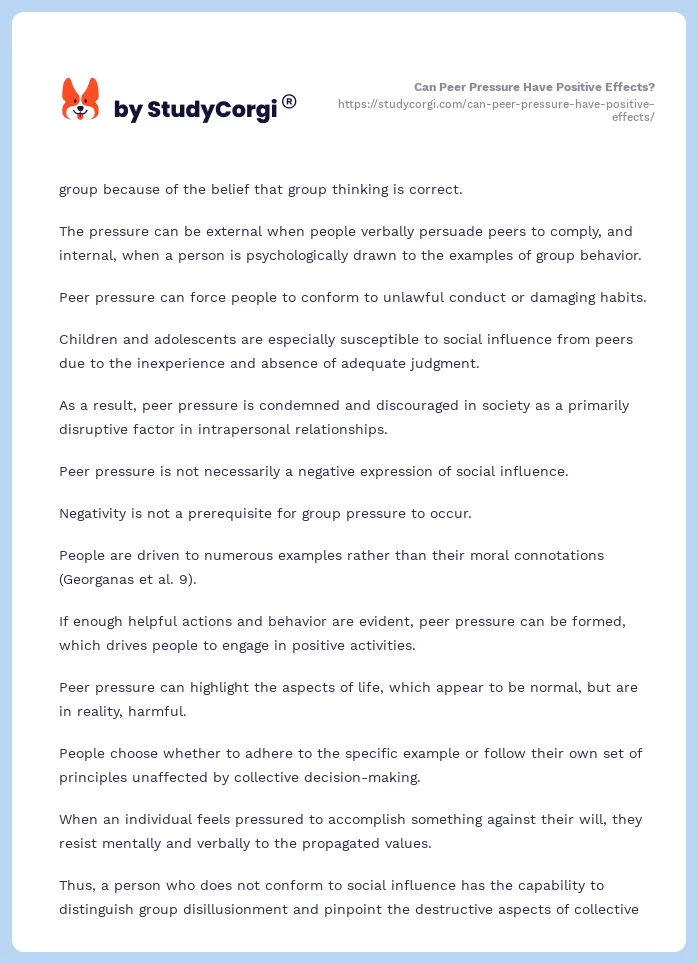 Can Peer Pressure Have Positive Effects?. Page 2