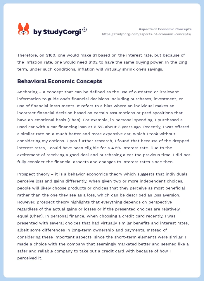 Aspects of Economic Concepts. Page 2