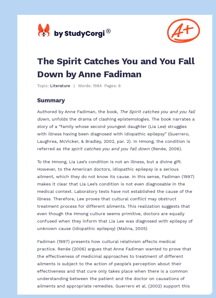 The Spirit Catches You and You Fall Down by Anne Fadiman. Page 1