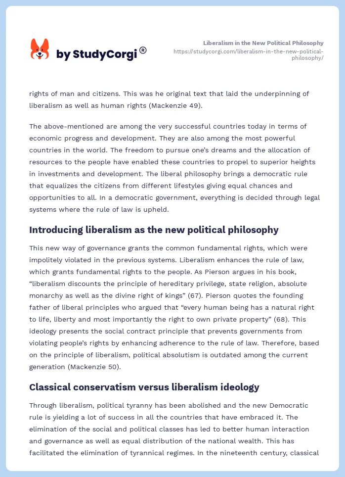 Liberalism in the New Political Philosophy. Page 2