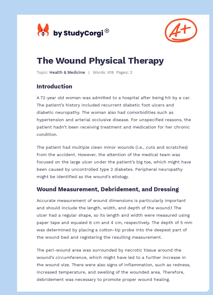 The Wound Physical Therapy. Page 1