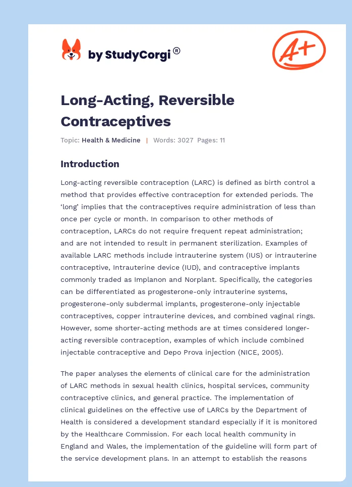 Long-Acting, Reversible Contraceptives. Page 1