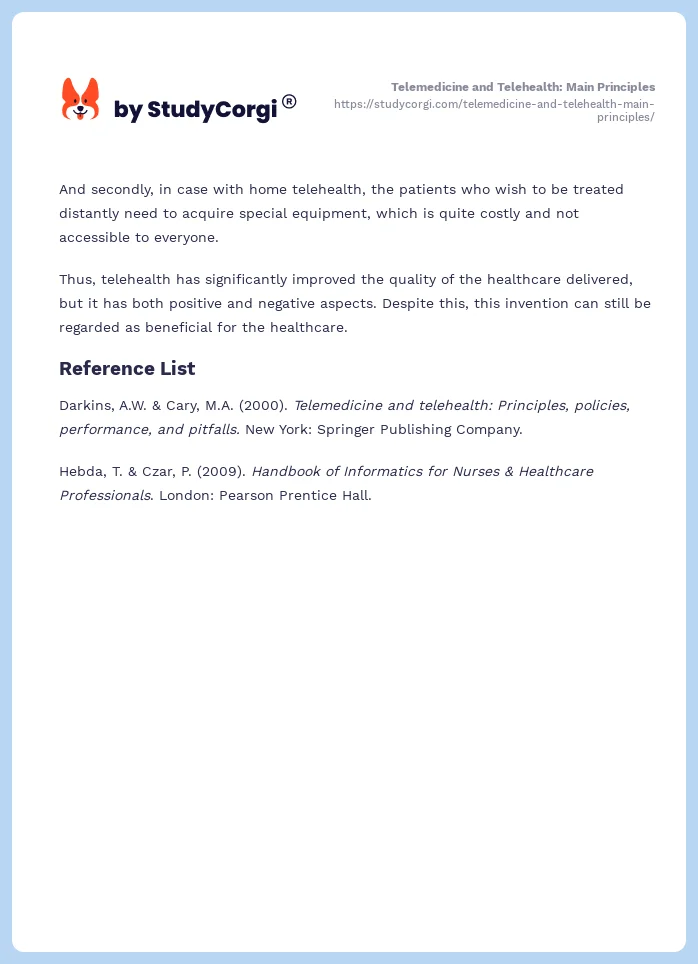 Telemedicine and Telehealth: Main Principles. Page 2