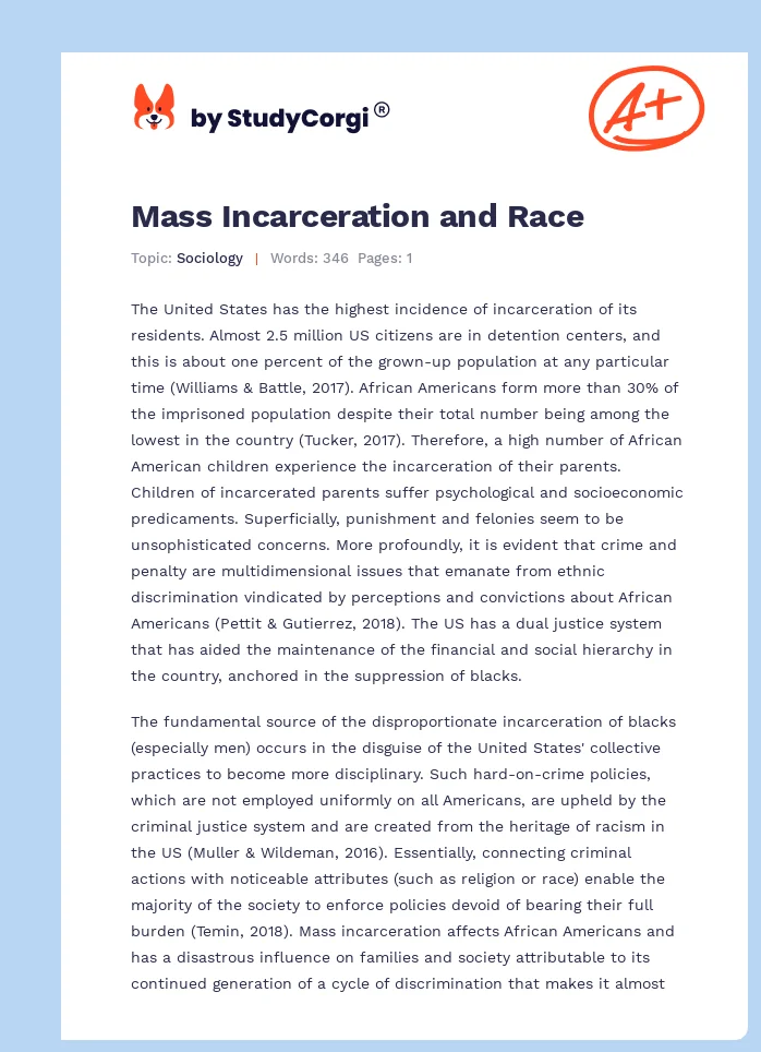 Mass Incarceration and Race. Page 1