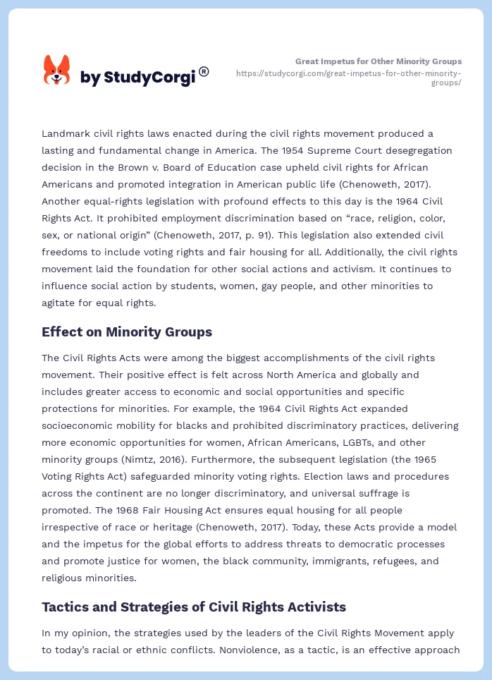 Great Impetus for Other Minority Groups. Page 2