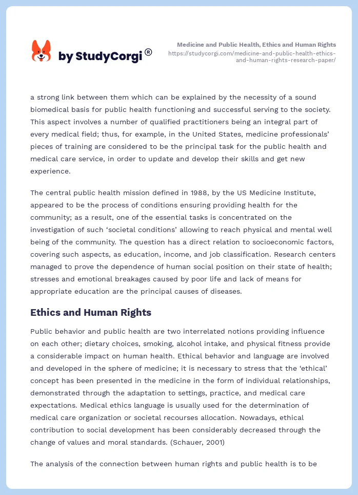 Medicine and Public Health, Ethics and Human Rights. Page 2