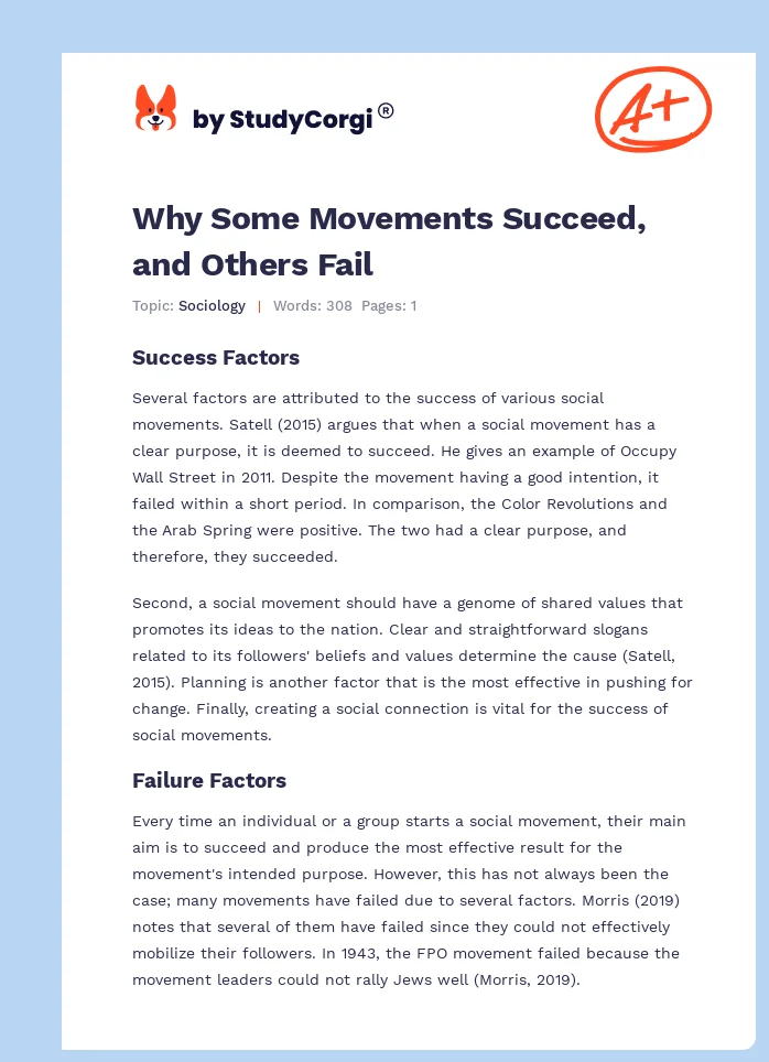 Why Some Movements Succeed, and Others Fail. Page 1