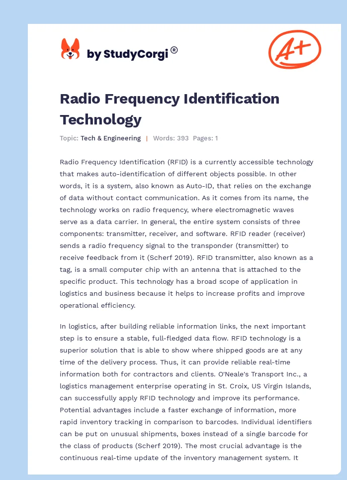 Radio Frequency Identification Technology. Page 1