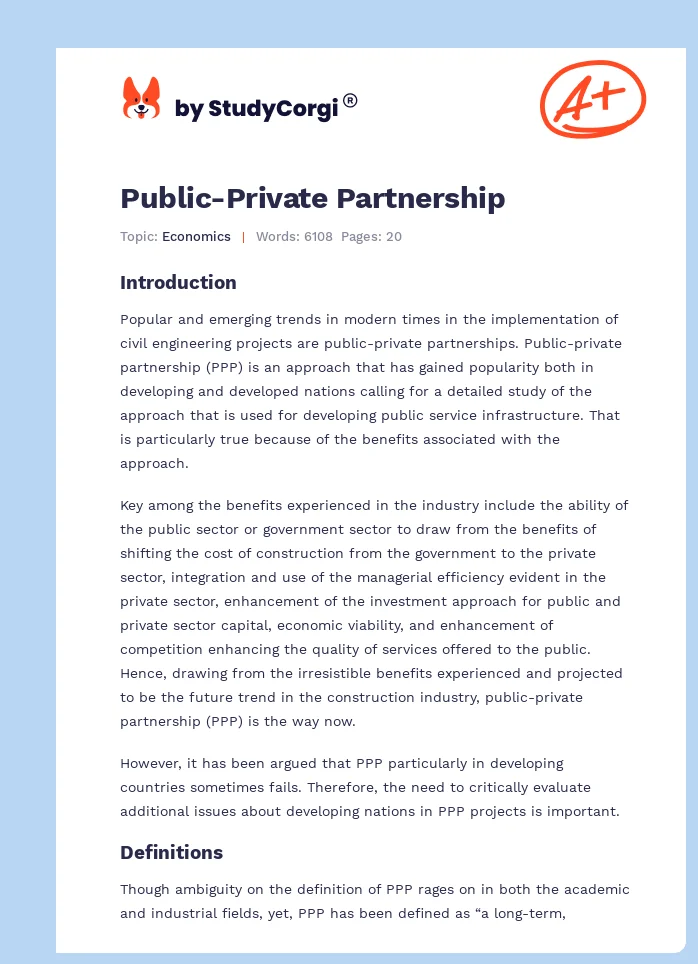 Public-Private Partnership. Page 1