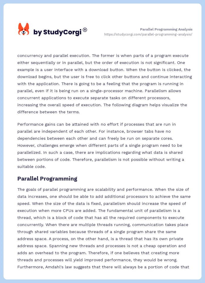 Parallel Programming Analysis. Page 2