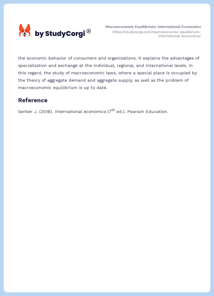 Macroeconomic Equilibrium: International Economics. Page 2