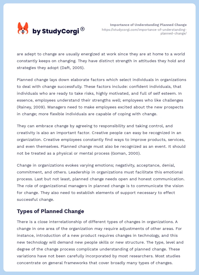 Importance of Understanding Planned Change. Page 2