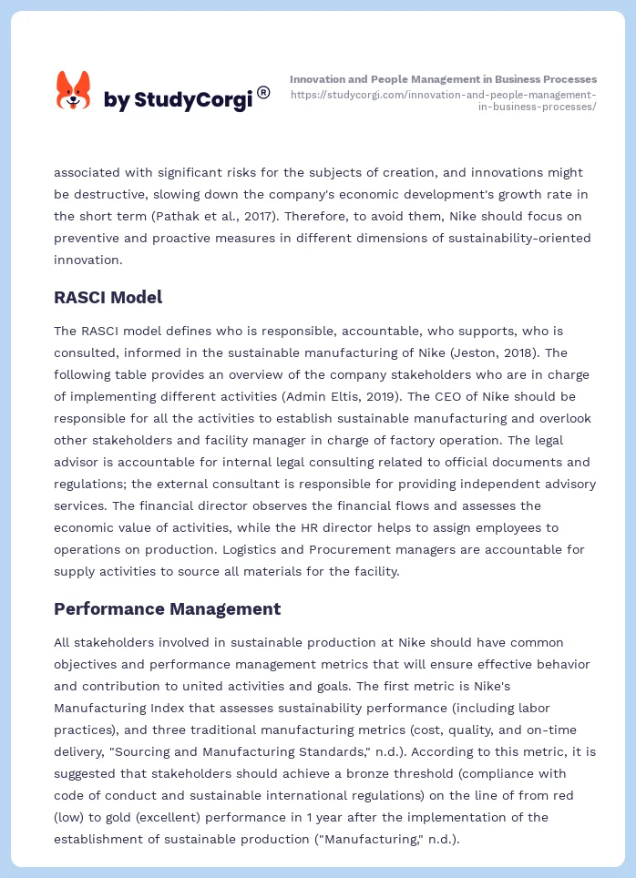 Innovation and People Management in Business Processes. Page 2