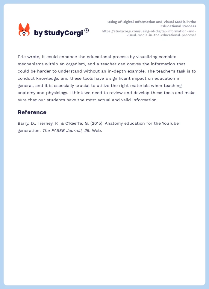 Using of Digital Information and Visual Media in the Educational Process. Page 2