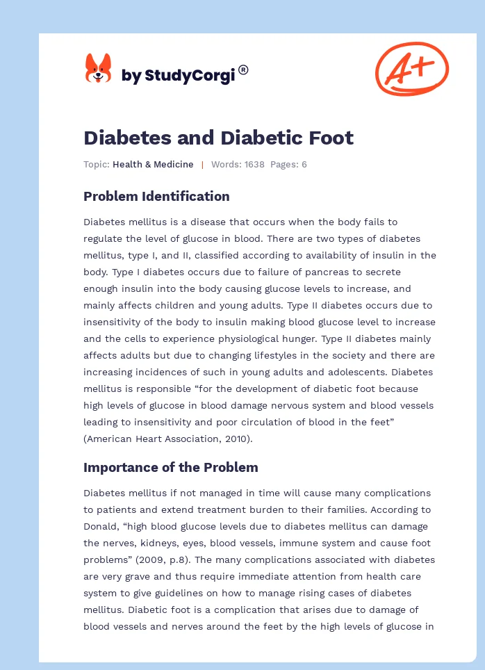 Diabetes and Diabetic Foot. Page 1