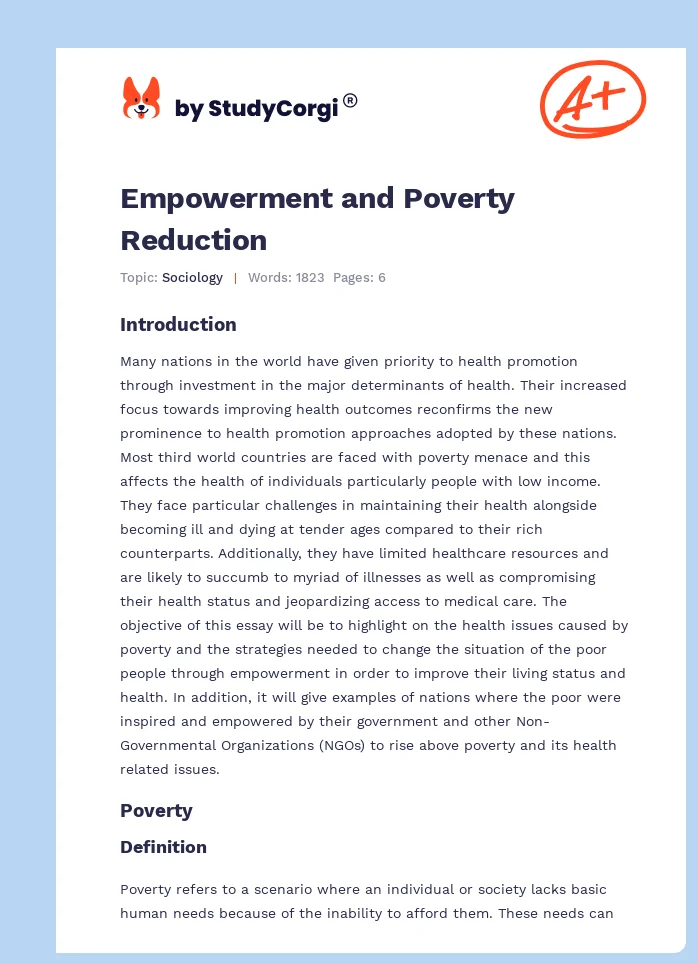 Empowerment and Poverty Reduction. Page 1