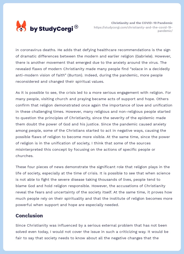 Christianity and the COVID-19 Pandemic. Page 2