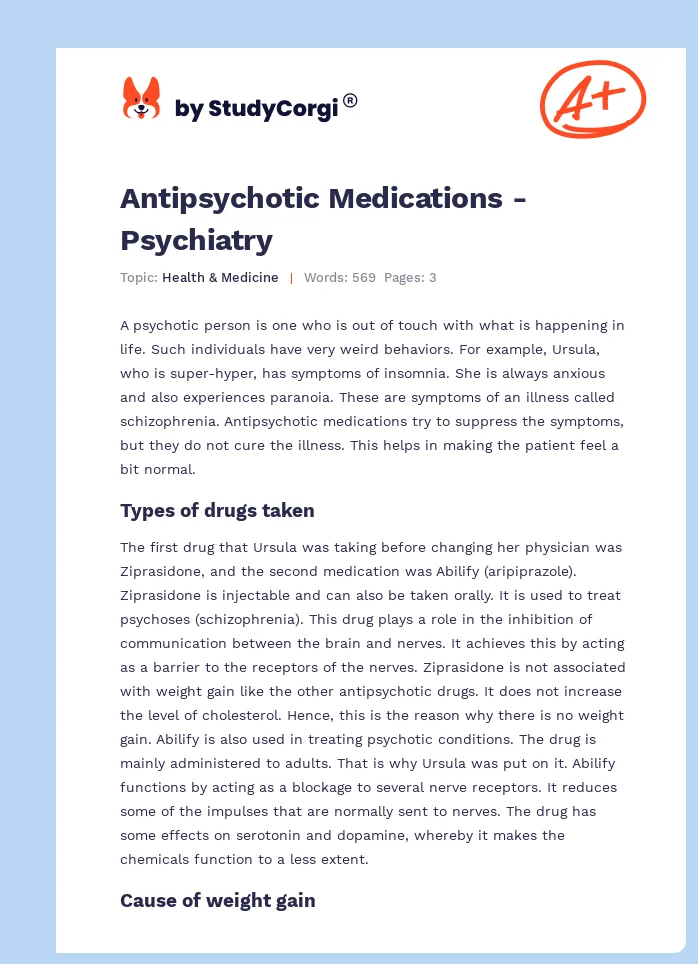 Antipsychotic Medications - Psychiatry. Page 1