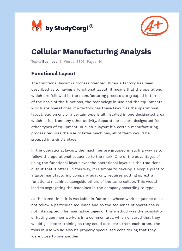 Cellular Manufacturing Analysis. Page 1