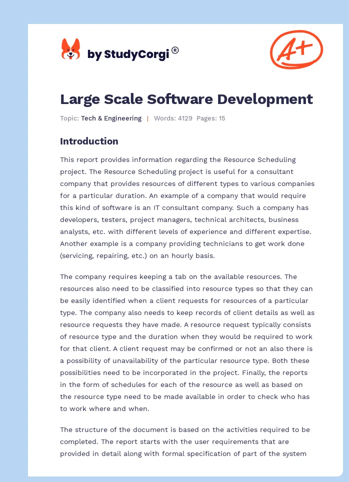 Large Scale Software Development. Page 1