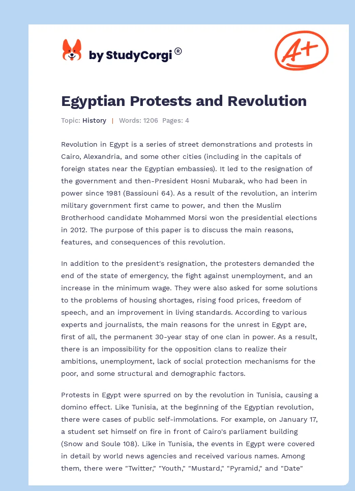 Egyptian Protests and Revolution. Page 1