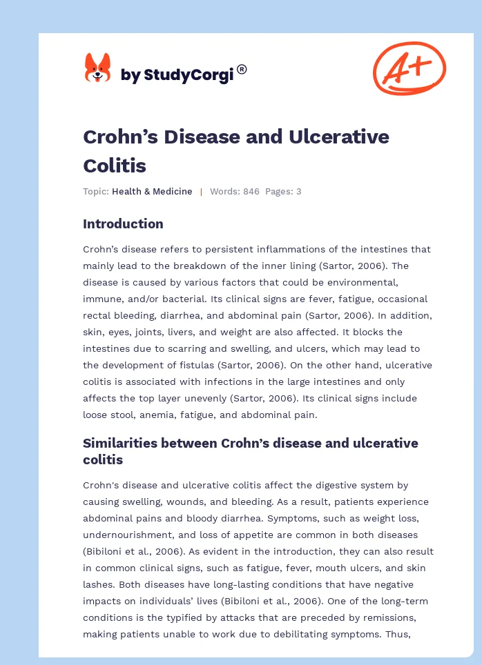 Crohn’s Disease and Ulcerative Colitis. Page 1