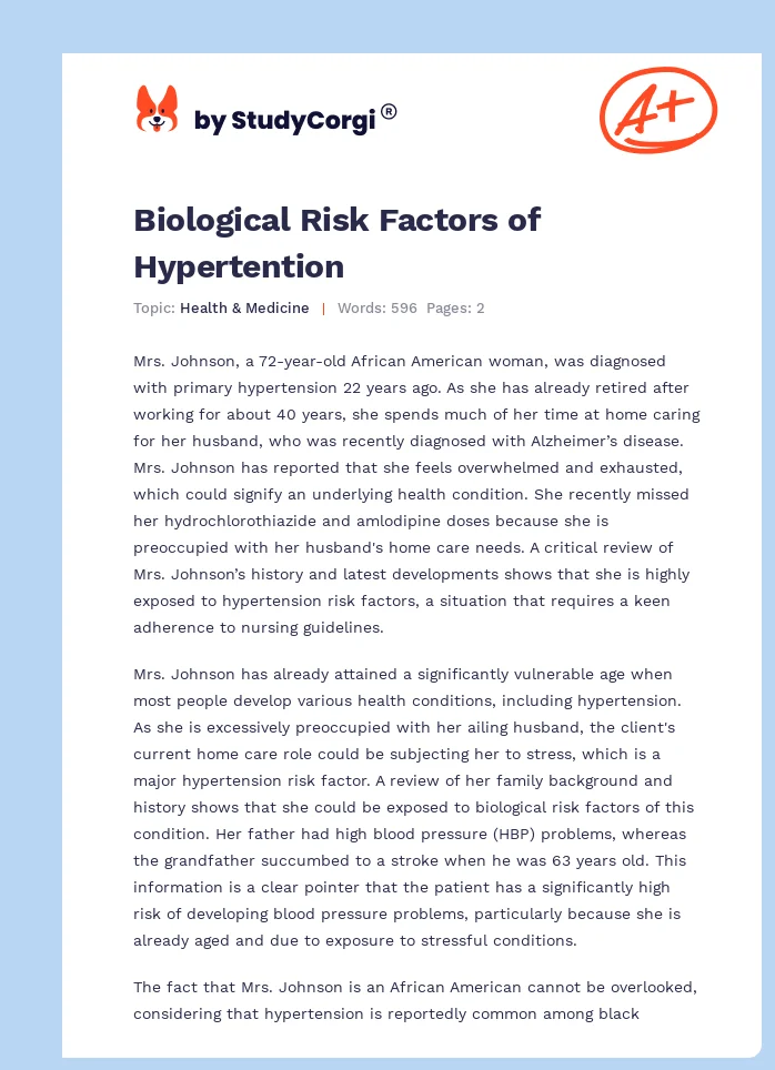 Biological Risk Factors of Hypertention. Page 1