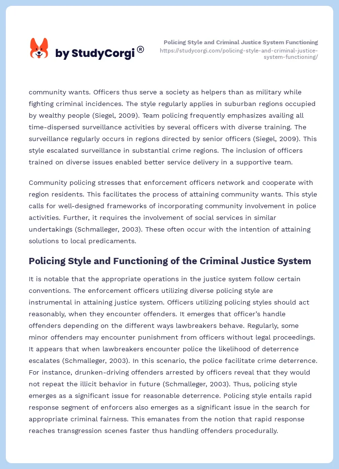 Policing Style and Criminal Justice System Functioning. Page 2