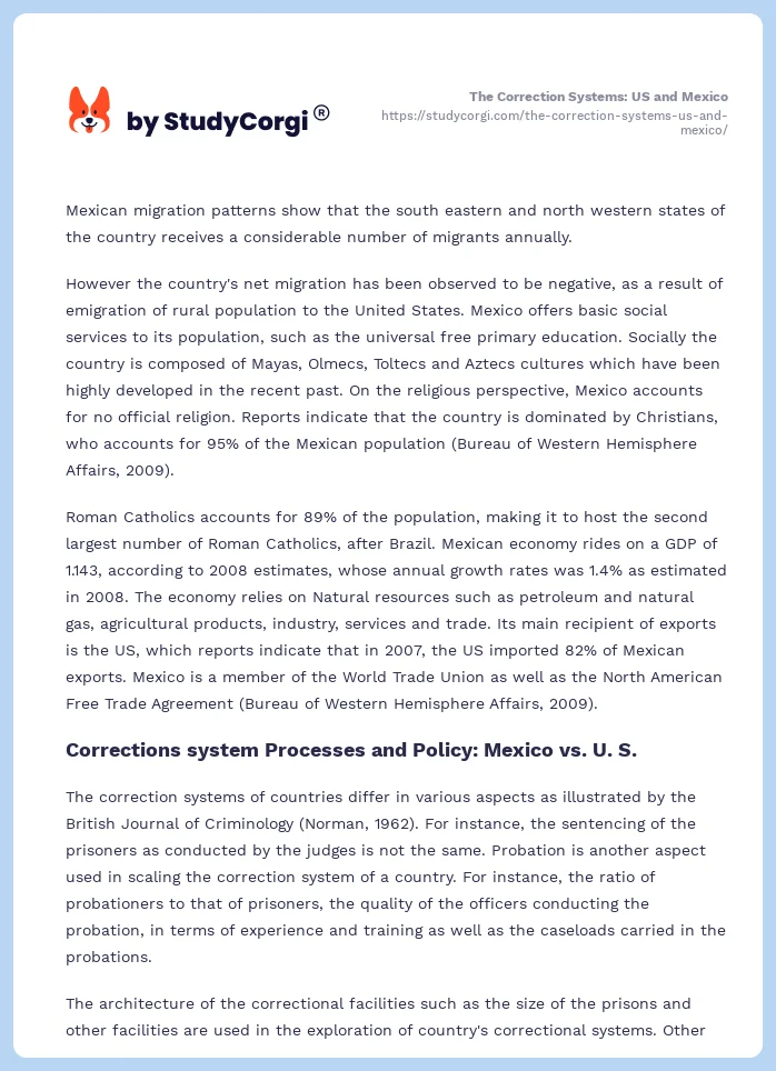 The Correction Systems: US and Mexico. Page 2