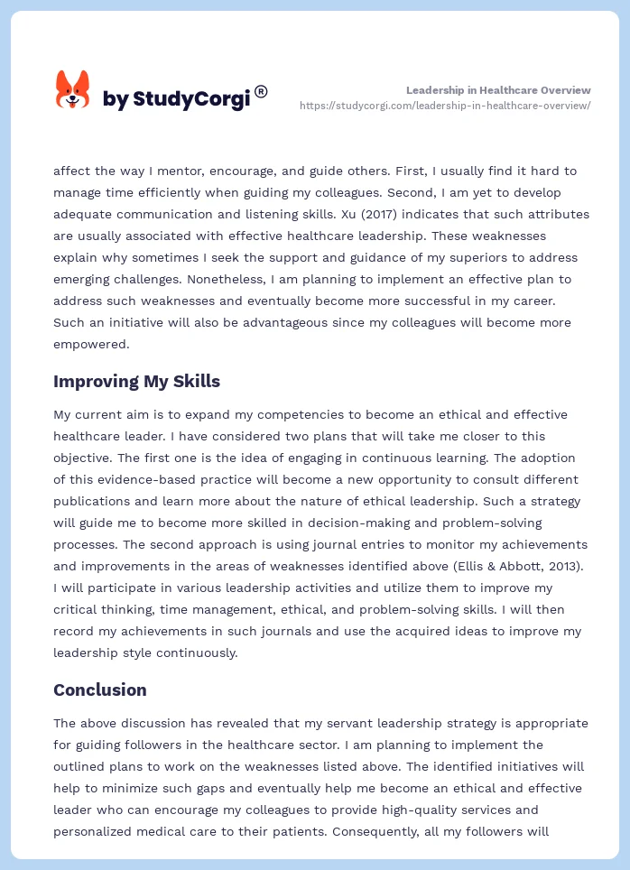 Leadership in Healthcare Overview. Page 2