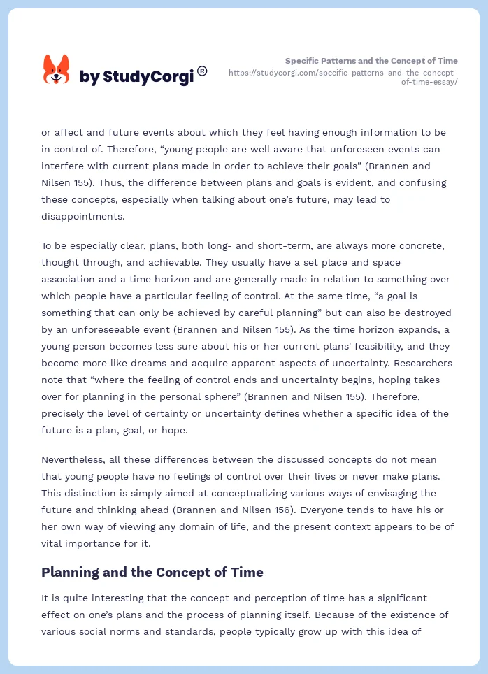Specific Patterns and the Concept of Time. Page 2