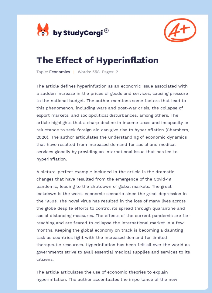 The Effect of Hyperinflation. Page 1
