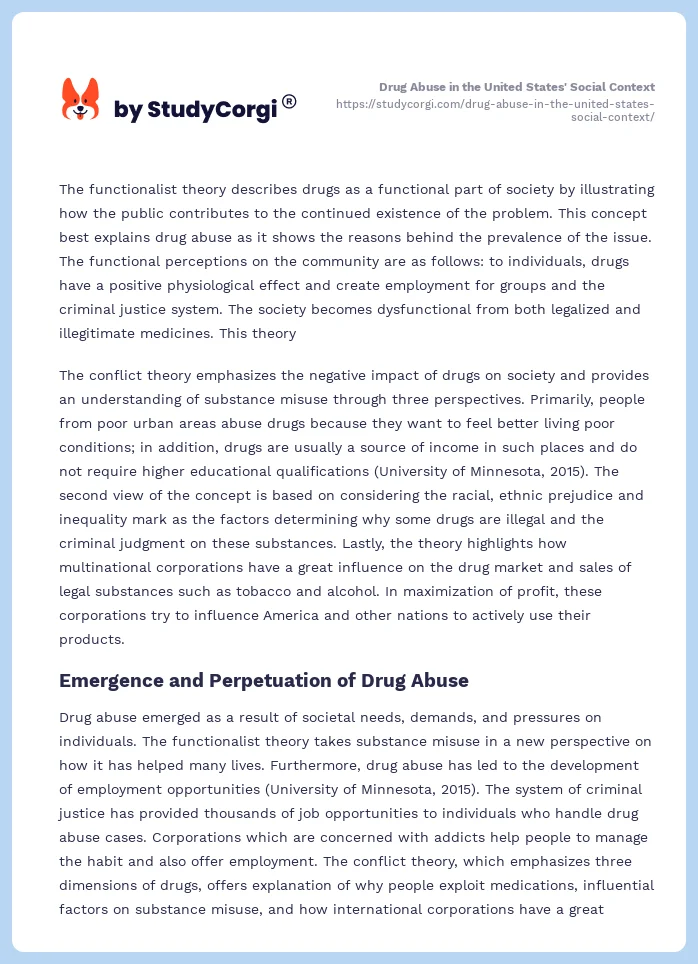 Drug Abuse in the United States' Social Context. Page 2
