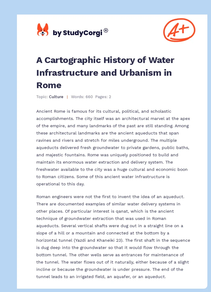 A Cartographic History of Water Infrastructure and Urbanism in Rome. Page 1