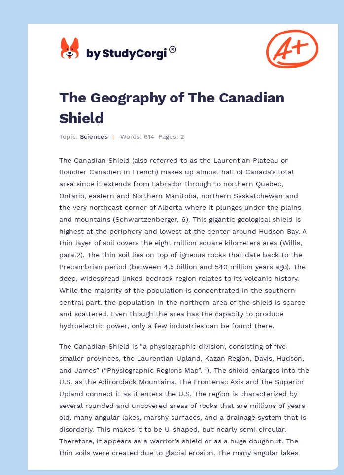 The Geography of The Canadian Shield. Page 1