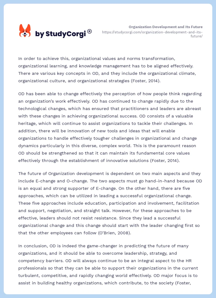 Organization Development and Its Future. Page 2