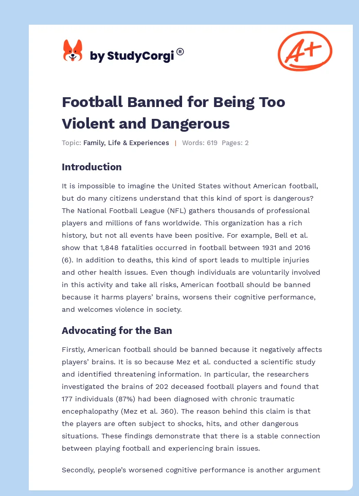 Football Banned for Being Too Violent and Dangerous. Page 1