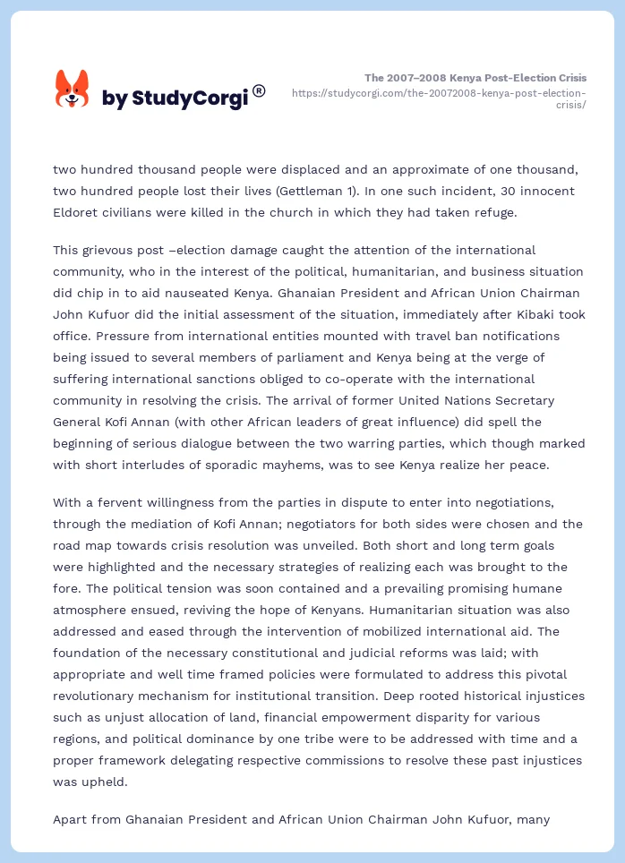 The 2007–2008 Kenya Post-Election Crisis. Page 2