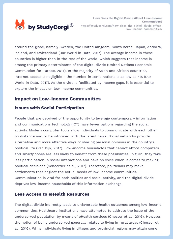 How Does the Digital Divide Affect Low-Income Communities?. Page 2