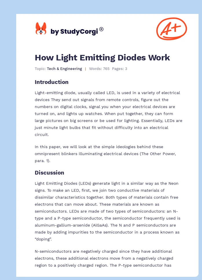 How Light Emitting Diodes Work. Page 1