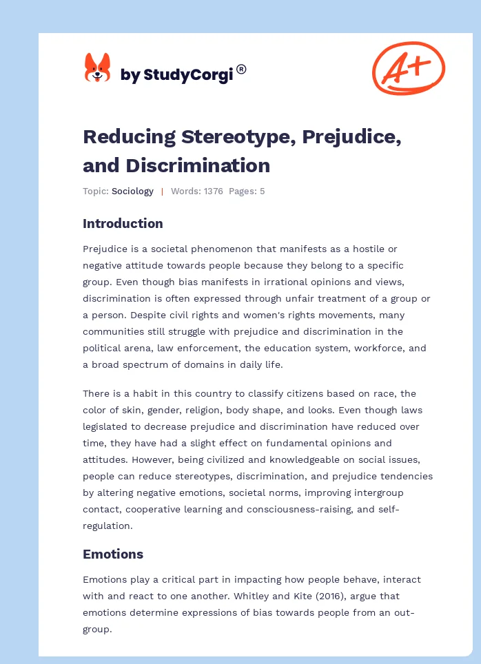 Reducing Stereotype, Prejudice, and Discrimination. Page 1