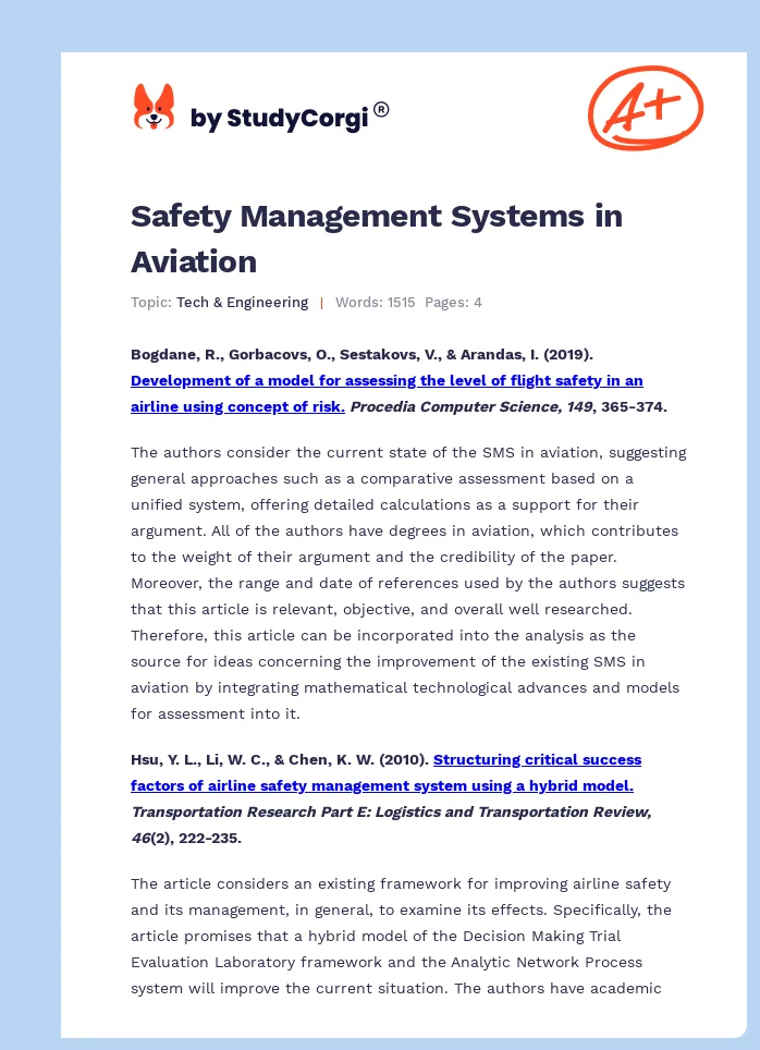 Safety Management Systems in Aviation. Page 1