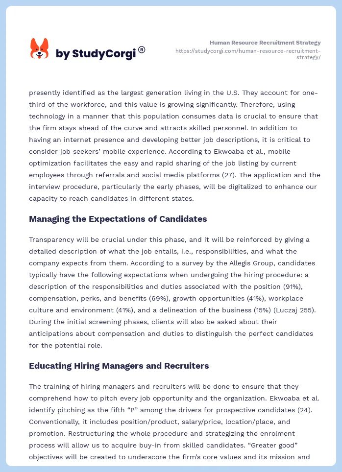 Human Resource Recruitment Strategy. Page 2