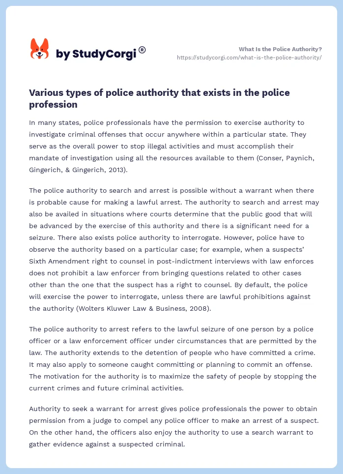 What Is the Police Authority?. Page 2