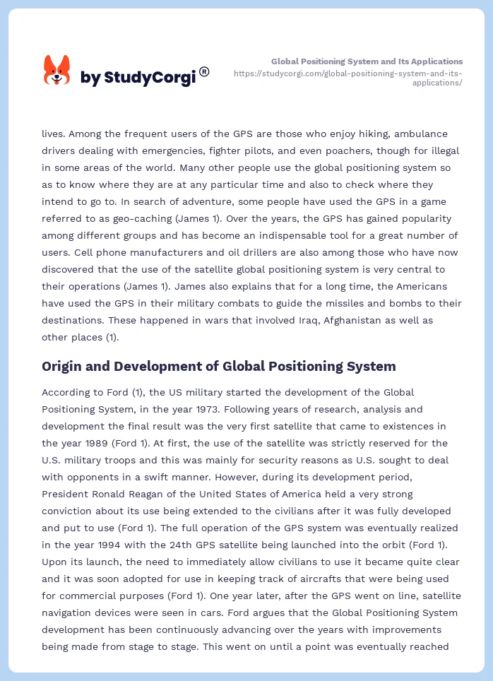 Global Positioning System and Its Applications. Page 2